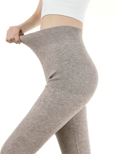 Women Winter Warm Solid Wool Thick Leggings