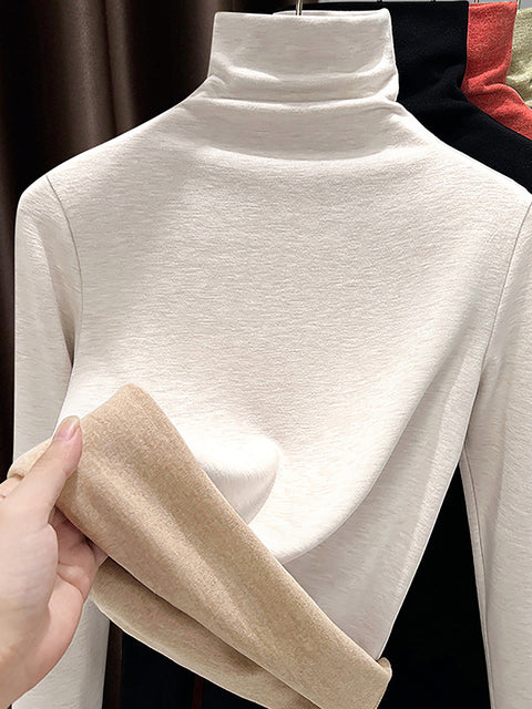 Women Winter Casual Warm Turtleneck Base Blouses