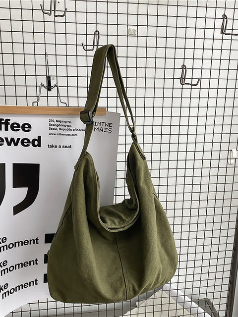 Dámské ležérní velkokapacitní plátěná taška Crossbody kabelka