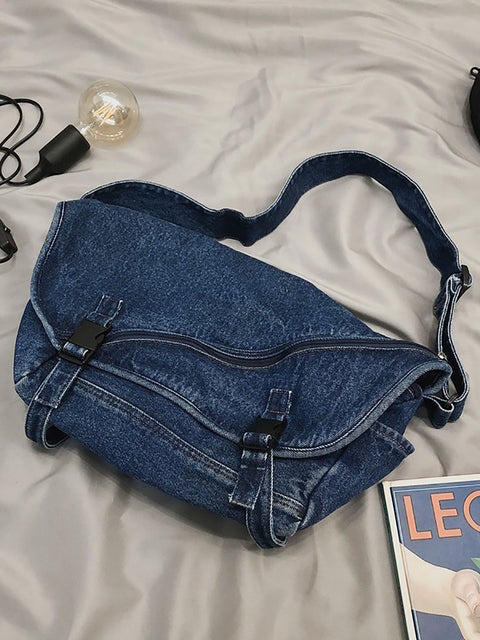 Dámská Vintage džínová velkokapacitní crossbody kabelka