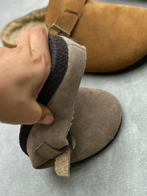 Dámské pantofle Birkenstock z pravé kůže s fleecovou podšívkou