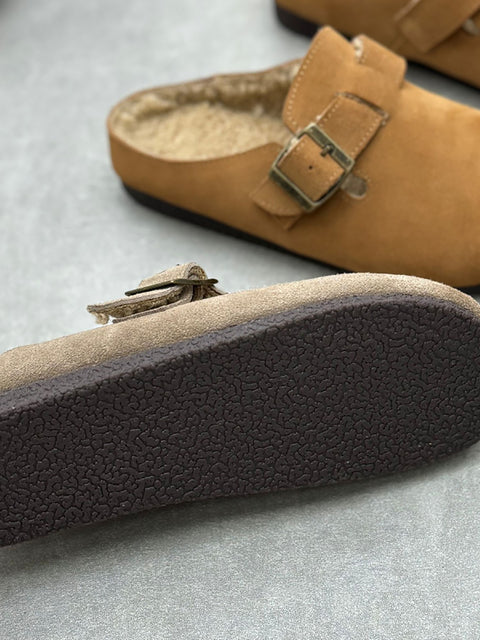 Dámské pantofle Birkenstock z pravé kůže s fleecovou podšívkou