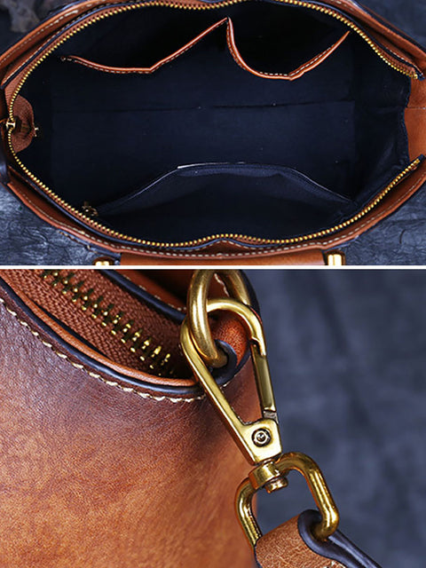 Dámské Retro Crossbody embossované kabelky z pravé kůže