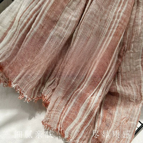 Dámský šátek Vintage 100% Bavlna Stripe Shawl