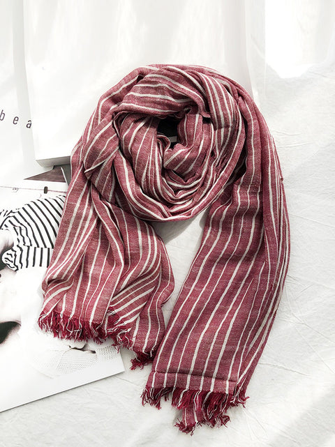 Dámské měkké šátky Vintage Stripe Tassel