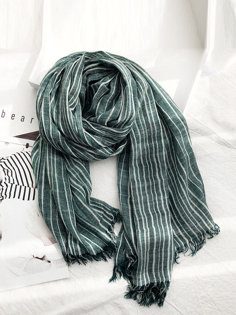 Dámské měkké šátky Vintage Stripe Tassel