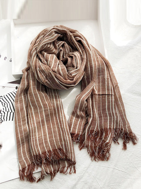 Dámské měkké šátky Vintage Stripe Tassel