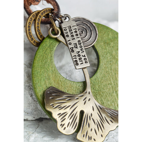 Buykud Ginkgo Leaf Simple Personality Retro Keychain